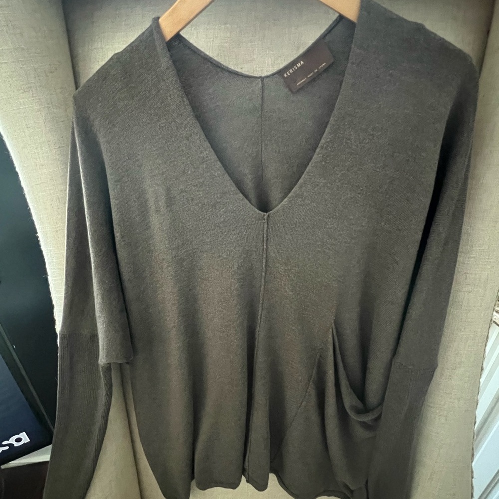 2 Kerisma Sweaters M-L. Navy blue and light brown.